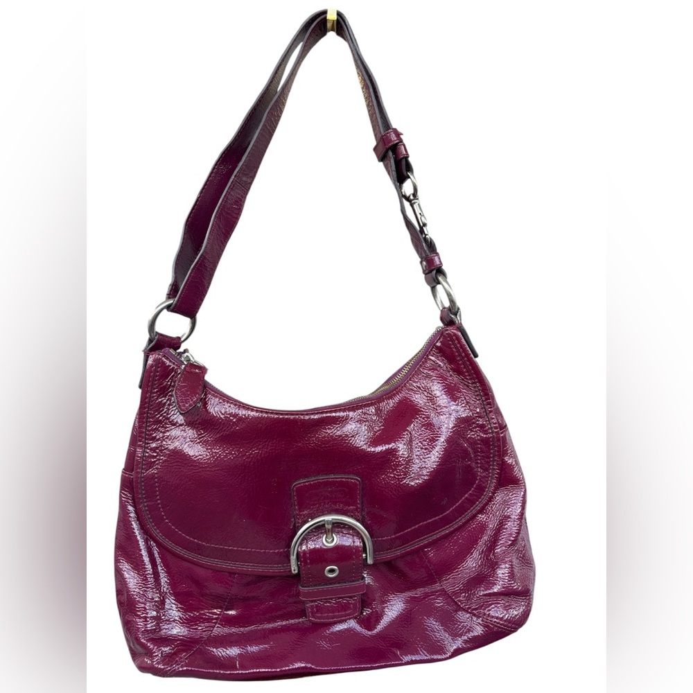 Coach Burgundy Patent Leather Soho Shoulder Bag